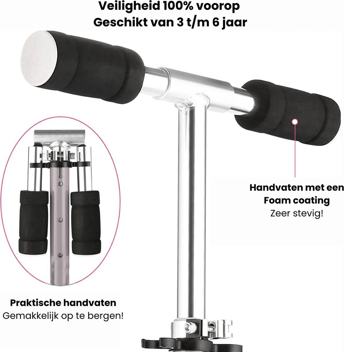 Kinderstep - 3 t/m 6 jaar - Geschikt t/m 25 KG - Aluminium - Lichtgevende banden - Verstelbaar - Uren speelplezier