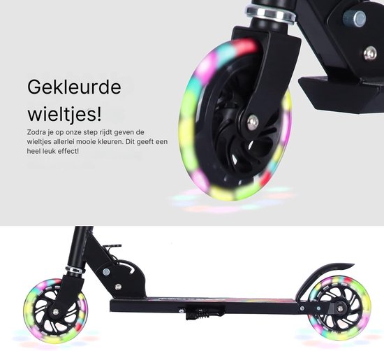 Kinderstep - 3 t/m 6 jaar - Geschikt t/m 25 KG - Aluminium - Lichtgevende banden - Verstelbaar - Uren speelplezier